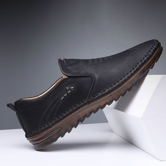 Men's Summer Moccasins – Comfortable Black Slip-On Shoes for Casual Wear