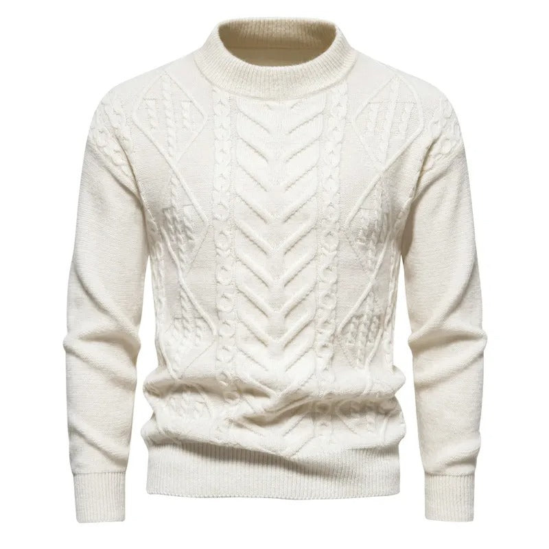 Men's Knit Stand Collar Jumper – Stylish Warm Sweater for Casual Wear