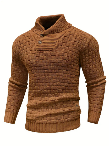 Men's Knit Stand Collar Jumper – Stylish Lightweight Sweater for Casual Wear