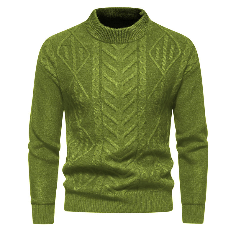 Men's Knit Stand Collar Jumper – Stylish Warm Sweater for Casual Wear