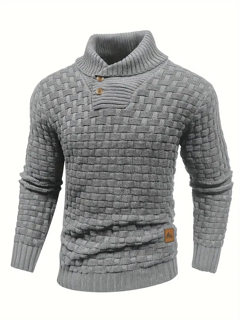 Men's Knit Stand Collar Jumper – Stylish Lightweight Sweater for Casual Wear