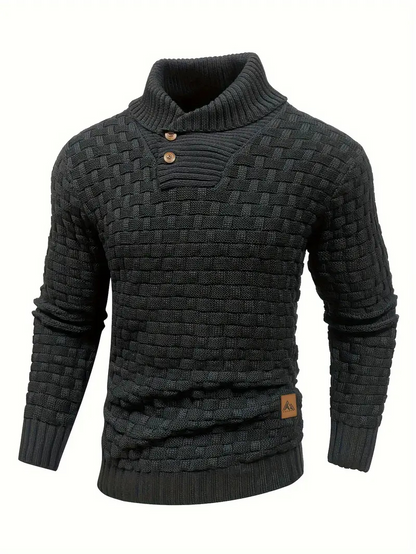 Men's Knit Stand Collar Jumper – Stylish Lightweight Sweater for Casual Wear