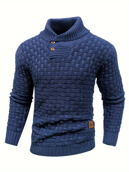 Men's Knit Stand Collar Jumper – Stylish Lightweight Sweater for Casual Wear