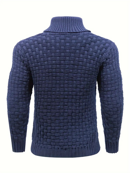 Men's Knit Stand Collar Jumper – Stylish Lightweight Sweater for Casual Wear