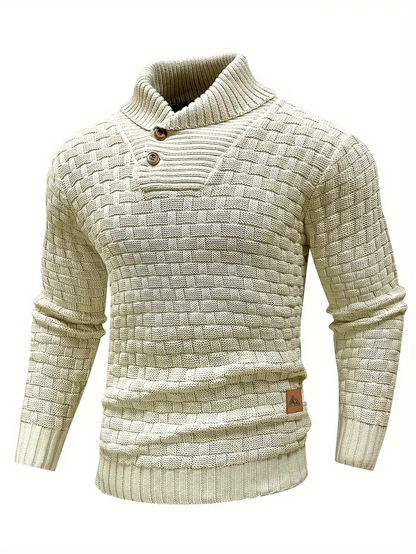 Men's Knit Stand Collar Jumper – Stylish Lightweight Sweater for Casual Wear