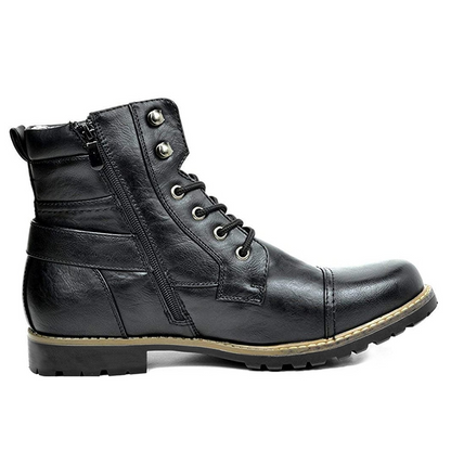 Men's Ankle Boots Black – Stylish Flat Leather Boots for Casual and Formal Wear