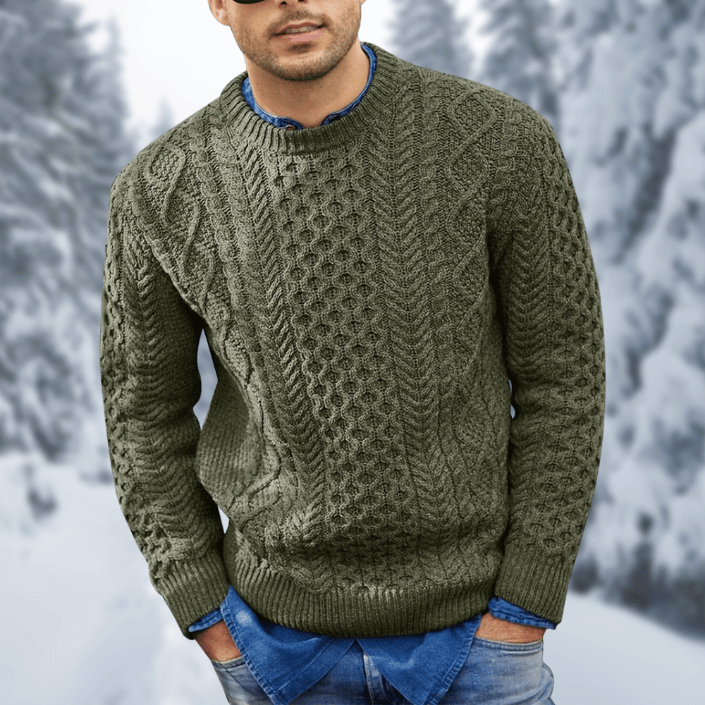 Men's Knitted Sweater Black – Stylish Warm Pullover for Casual Wear