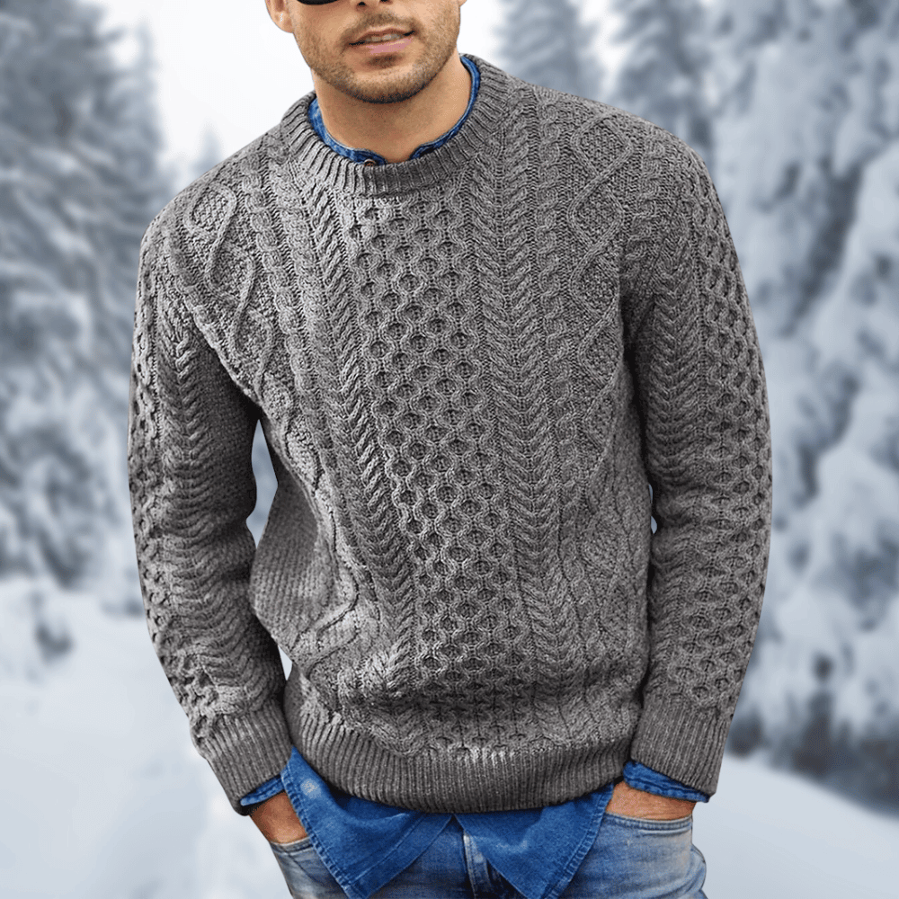 Men's Knitted Sweater Black – Stylish Warm Pullover for Casual Wear