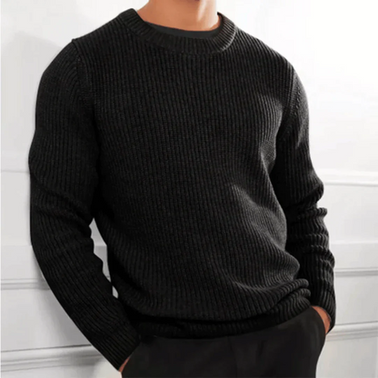 Men's Knitted Sweater Black – Stylish Warm Pullover for Casual Wear