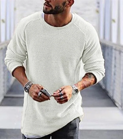 Men's Knitted Sweater – Long Casual Knit Pullover for Winter Style