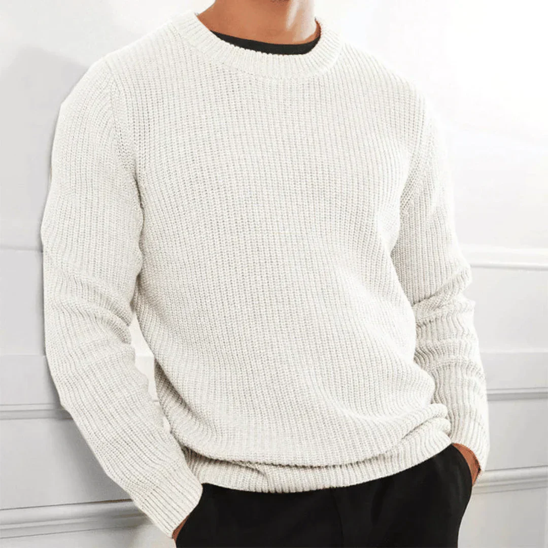 Men's Knitted Sweater Black – Stylish Warm Pullover for Casual Wear