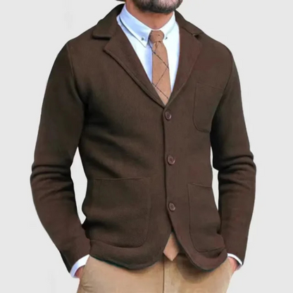 Men's Cardigan Black – Traditional Knit Sweater for Casual and Formal Wear