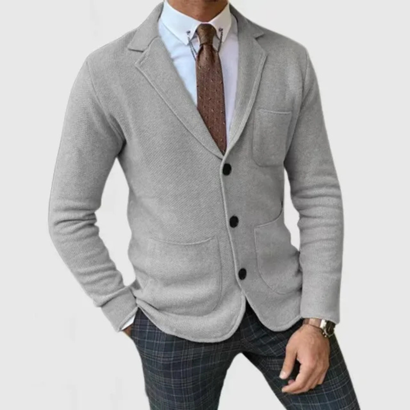 Men's Cardigan Black – Traditional Knit Sweater for Casual and Formal Wear