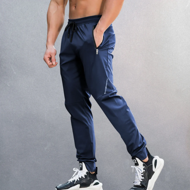 Jogging Trousers for Men – Grey Fitness Pants with Stretch Fabric and Pockets