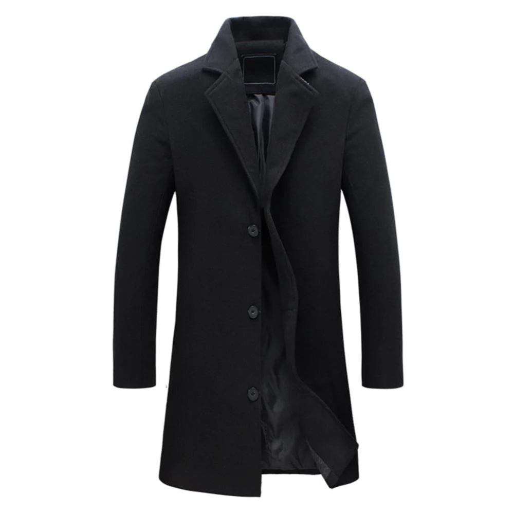 Men's Trench Coat Black – Stylish Long Jacket for Casual and Formal Wear