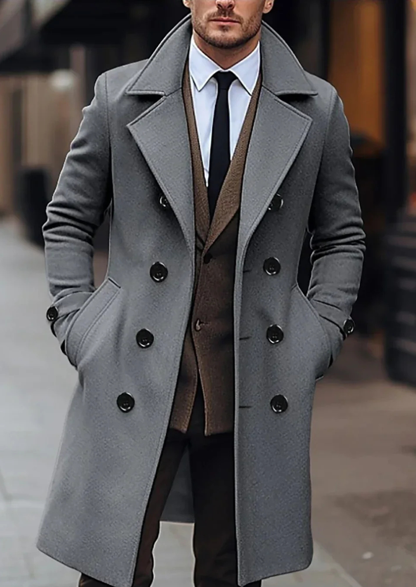 Men's Trench Coat Black – Stylish Long Jacket for Casual and Formal Wear