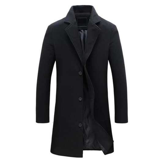 Men's Trench Coat Black – Stylish Long Jacket for Formal and Casual Wear