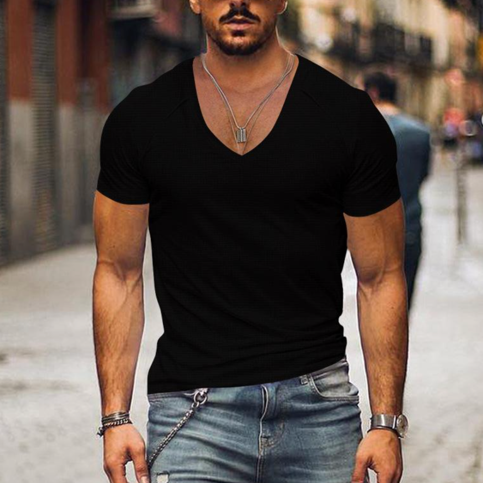 Men's V-Neck T-Shirt Slim Fit – Stylish Casual Tee for Everyday Wear