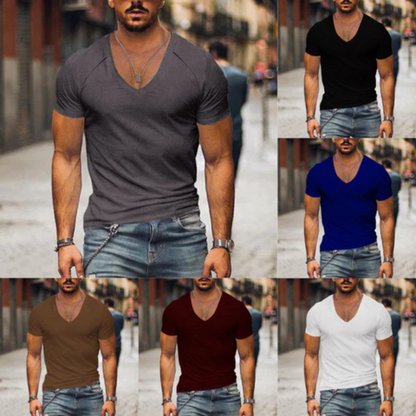 Men's V-Neck T-Shirt Slim Fit – Stylish Casual Tee for Everyday Wear