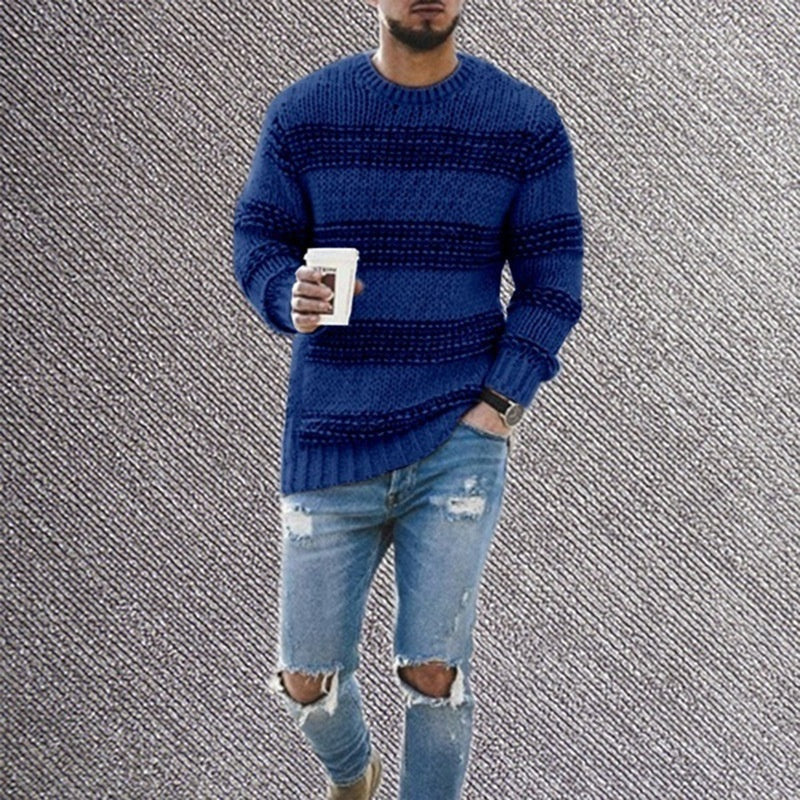 Men's Warm Knitted Jumper – Cozy Sweater for Winter Style and Comfort