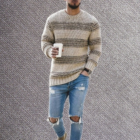 Men's Warm Knitted Jumper – Cozy Sweater for Winter Style and Comfort