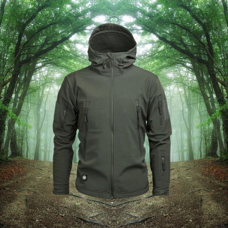 Men's Lightweight Black Windbreaker Jacket – Stylish Waterproof Outdoor Coat