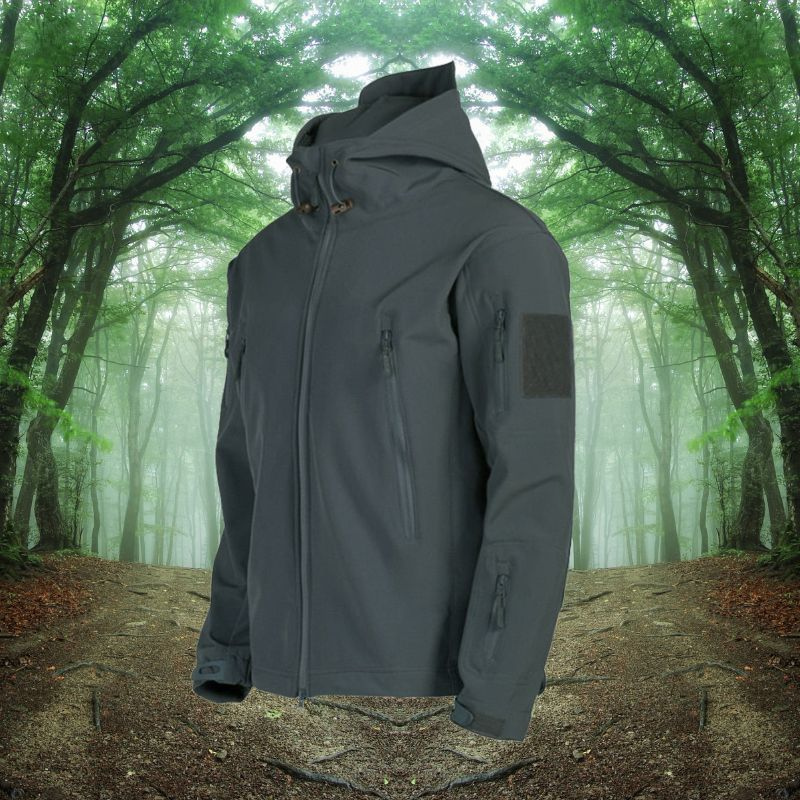 Men's Lightweight Black Windbreaker Jacket – Stylish Waterproof Outdoor Coat