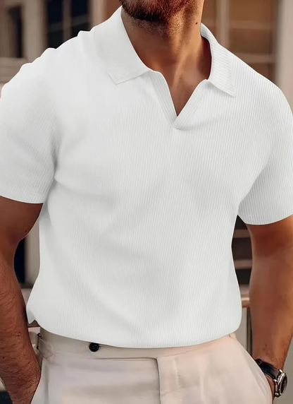 Men's Short Sleeve Polo Shirt – Classic White Cotton Polo for Casual Wear