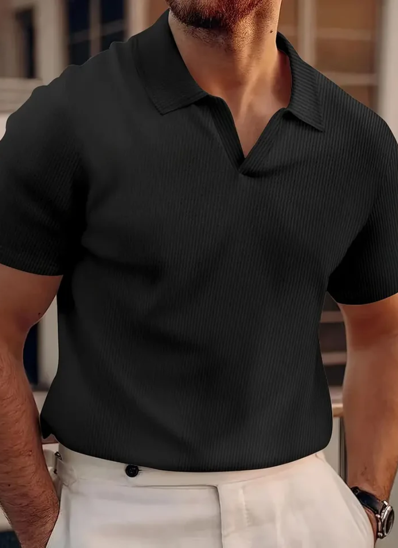 Men's Short Sleeve Polo Shirt – Classic White Cotton Polo for Casual Wear