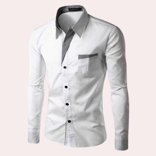 Men's Long Sleeve White Shirt – Classic Fit Dress Shirt for Business & Casual Wear