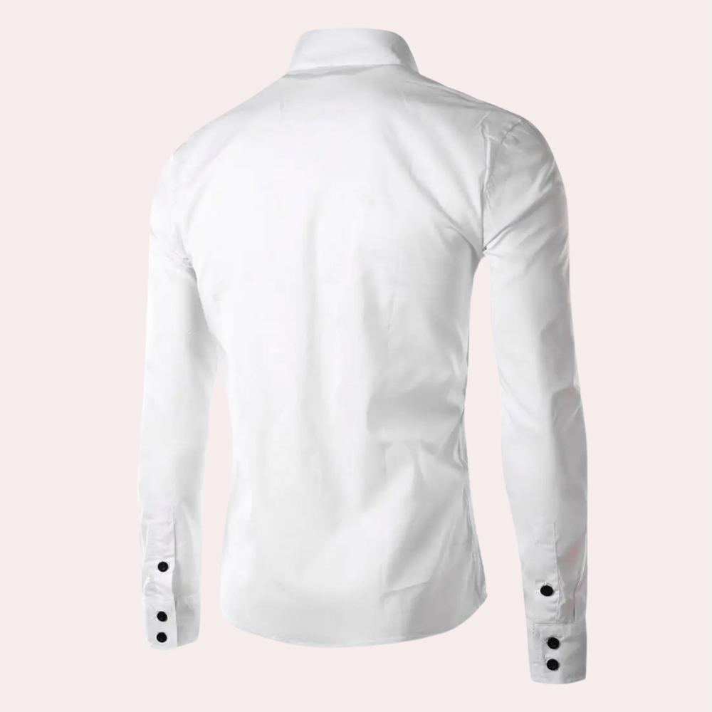 Men's Long Sleeve White Shirt – Classic Fit Dress Shirt for Business & Casual Wear