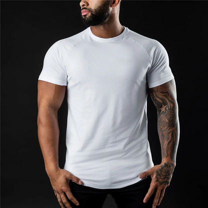 Men's Slim Fit White T-Shirt – Comfortable Cotton Tee for Casual Wear