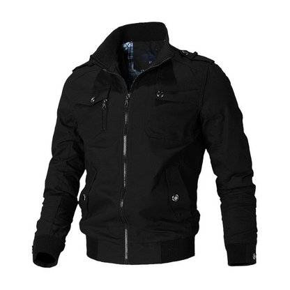 Men's Winter Bomber Jacket – Stylish Black Insulated Outerwear for Cold Weather