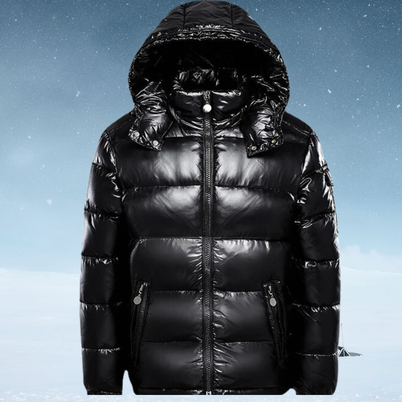 Men's Black Padded Winter Jacket – Stylish Insulated Coat for Cold Weather