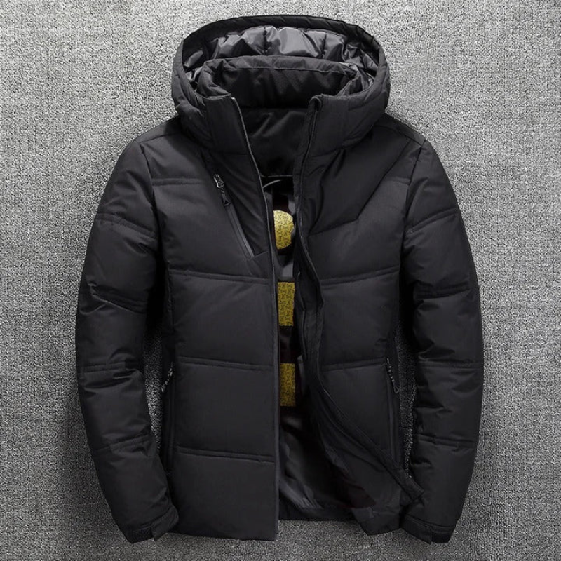 Men's Down Jacket Black – Warm Winter Coat for Outdoor Activities and Style