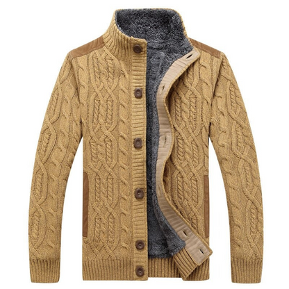 Men's Winter Cardigan Beige – Cozy Knit Sweater for Cold Weather Style