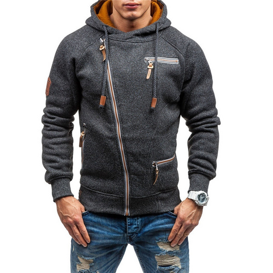 Men's Zip Hoodie Black – Comfortable Hooded Sweatshirt for Casual Wear