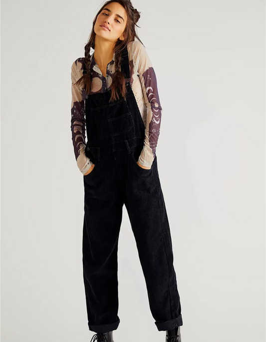 Dungarees for Women – Black Casual Overalls with Adjustable Straps