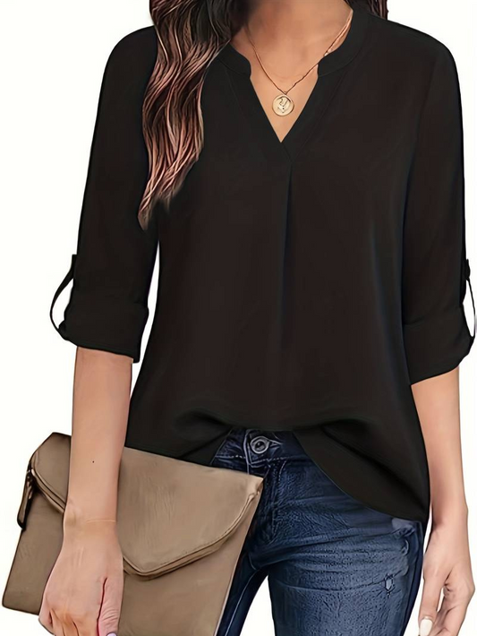 Chic Black Top for Women – Stylish Casual Blouse with Elegant Design