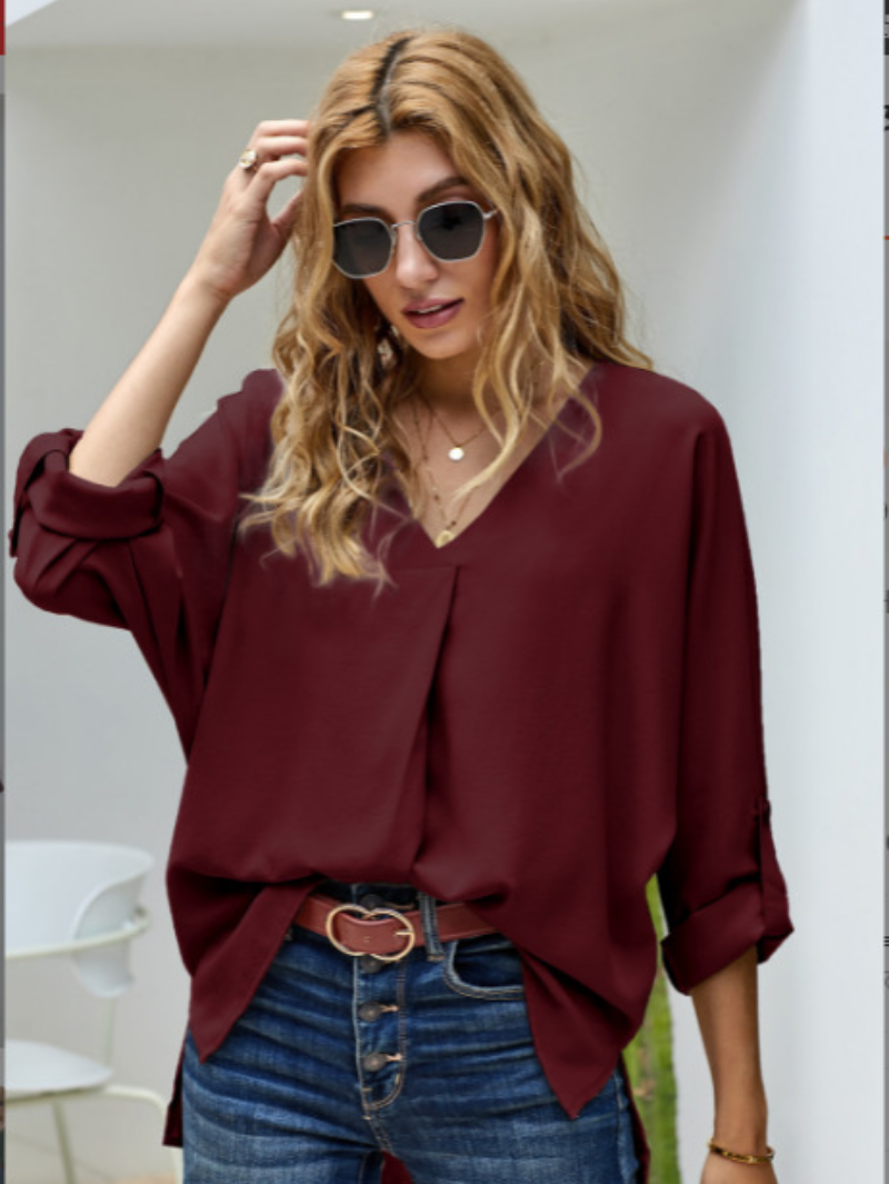 Chic Black Top for Women – Stylish Casual Blouse with Elegant Design