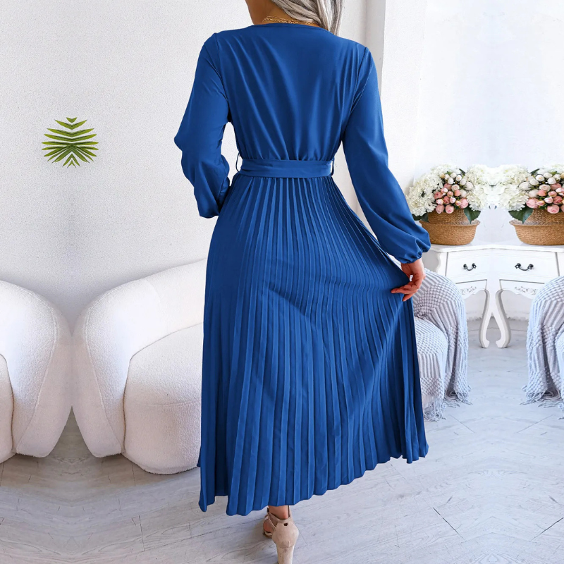 Pleated Midi Dress Formal – Elegant Women's Dress for Special Occasions