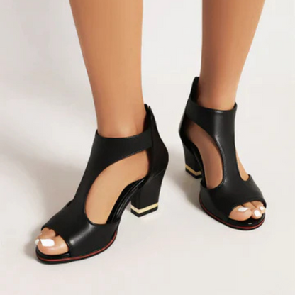 Heeled Sandals for Women – Comfortable Black Dress Sandals with Stylish Design