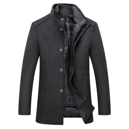 Men's Trench Coat Winter Jacket – Stylish Waterproof Overcoat for Cold Weather