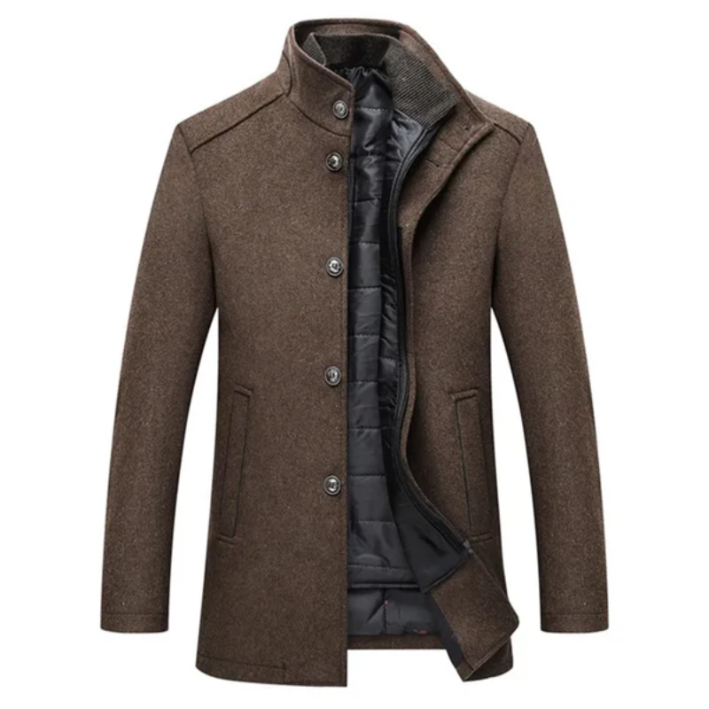 Men's Trench Coat Winter Jacket – Stylish Waterproof Overcoat for Cold Weather